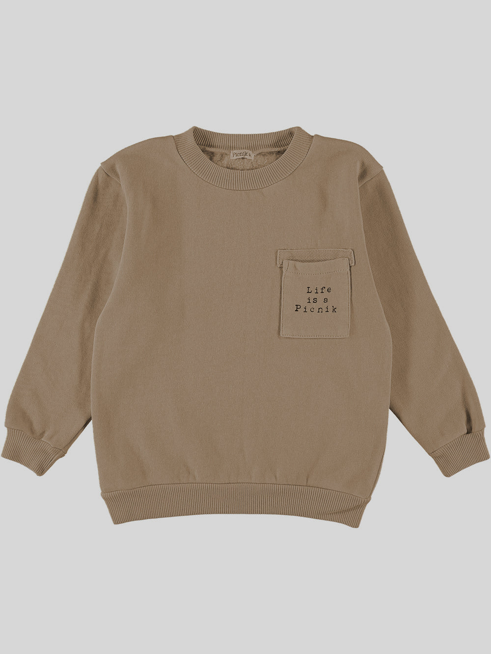 SUDADERA BOLSILLO LIFE IS A PICNIK CAMEL