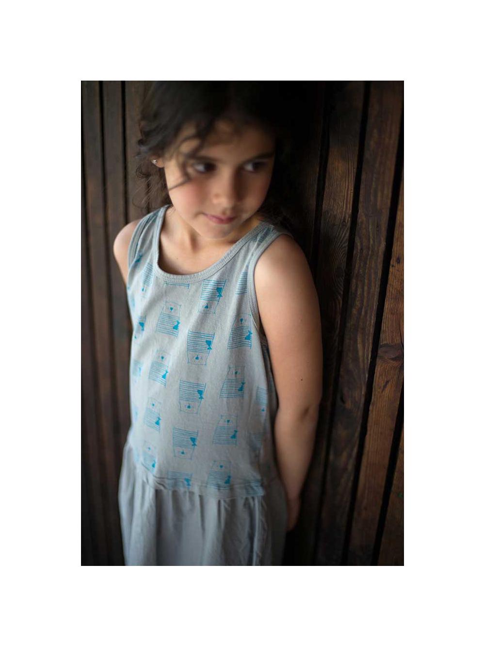 FULAR ESTAMPADO PALMERAS AZÚL