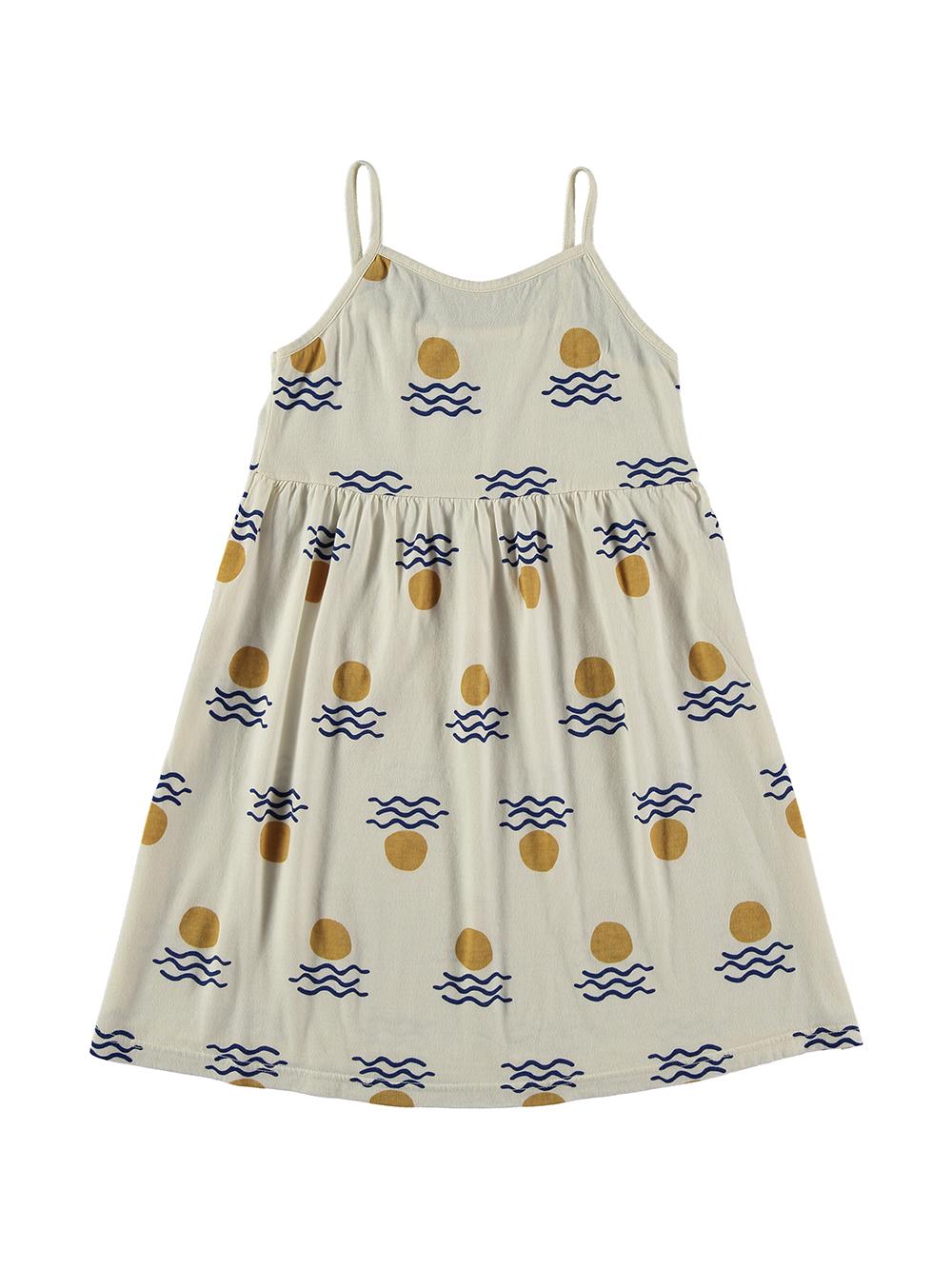 VESTIDO TIRANTES EVASÉ ESTAMPADO SOL Y MAR BLANCO ROTO