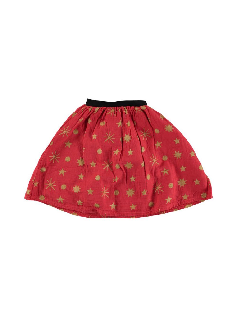 FALDA ESTAMPADO ESTRELLAS ROJO