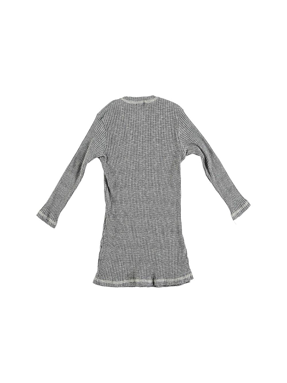 VESTIDO CAMISETA GRIS VIGORÉ BORDADO TRIÁNGULO