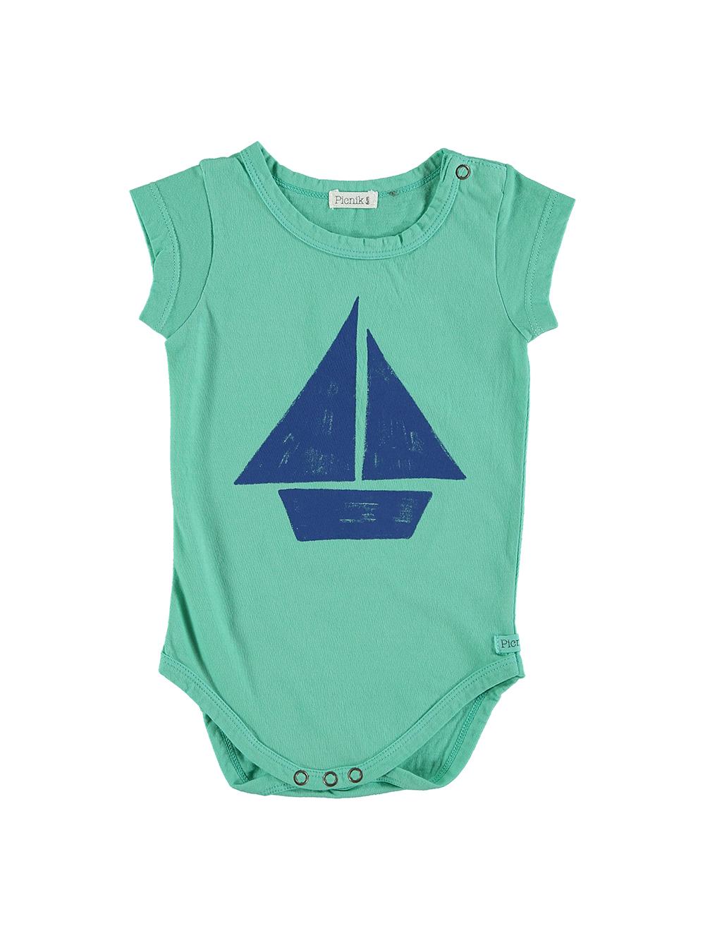 BODY MANGA CORTA BARCO VERDE