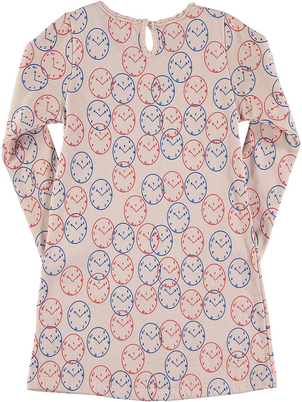 VESTIDO ESTAMPADO RELOJES ROSA