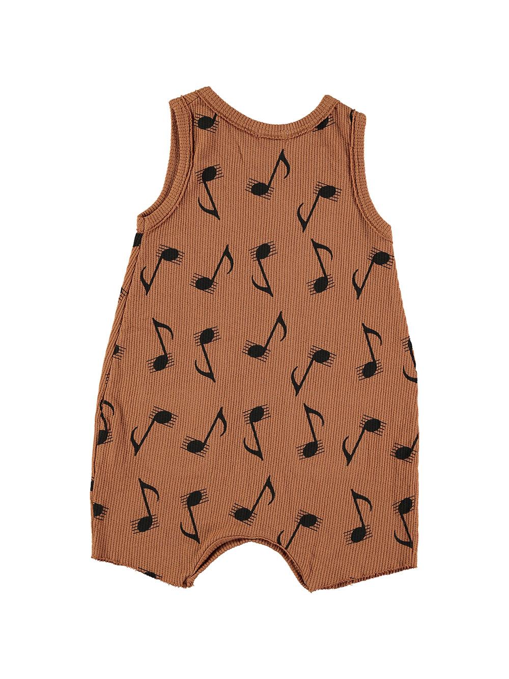 MONO TIRANTES ESTAMPADO NOTAS PENTAGRAMAS MARRÓN