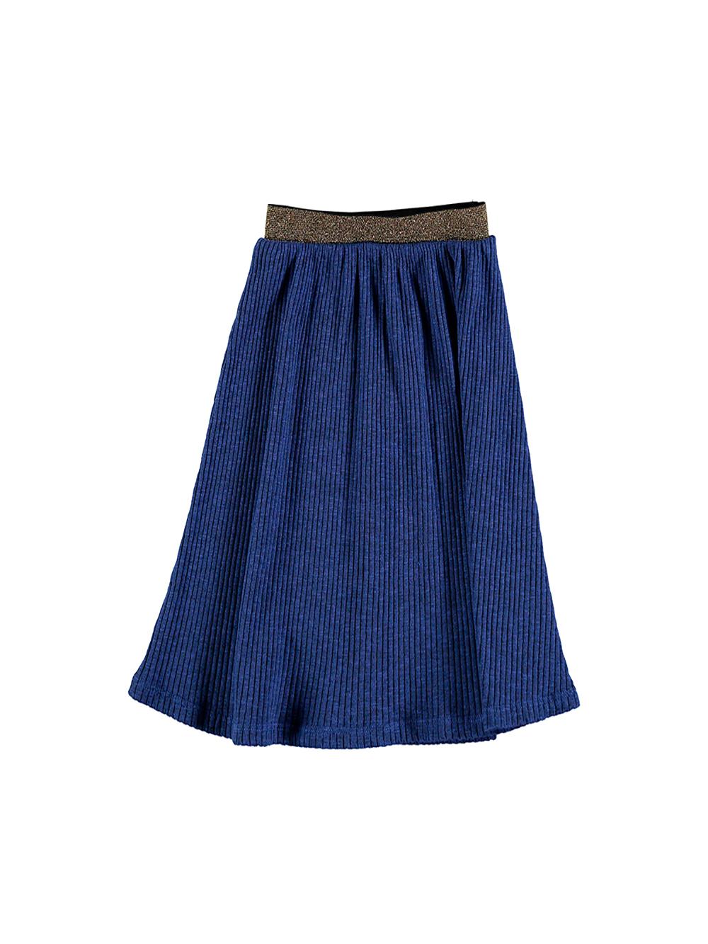 VIGORÉ BLUE MIDI SKIRT WITH GOLDEN WAIST
