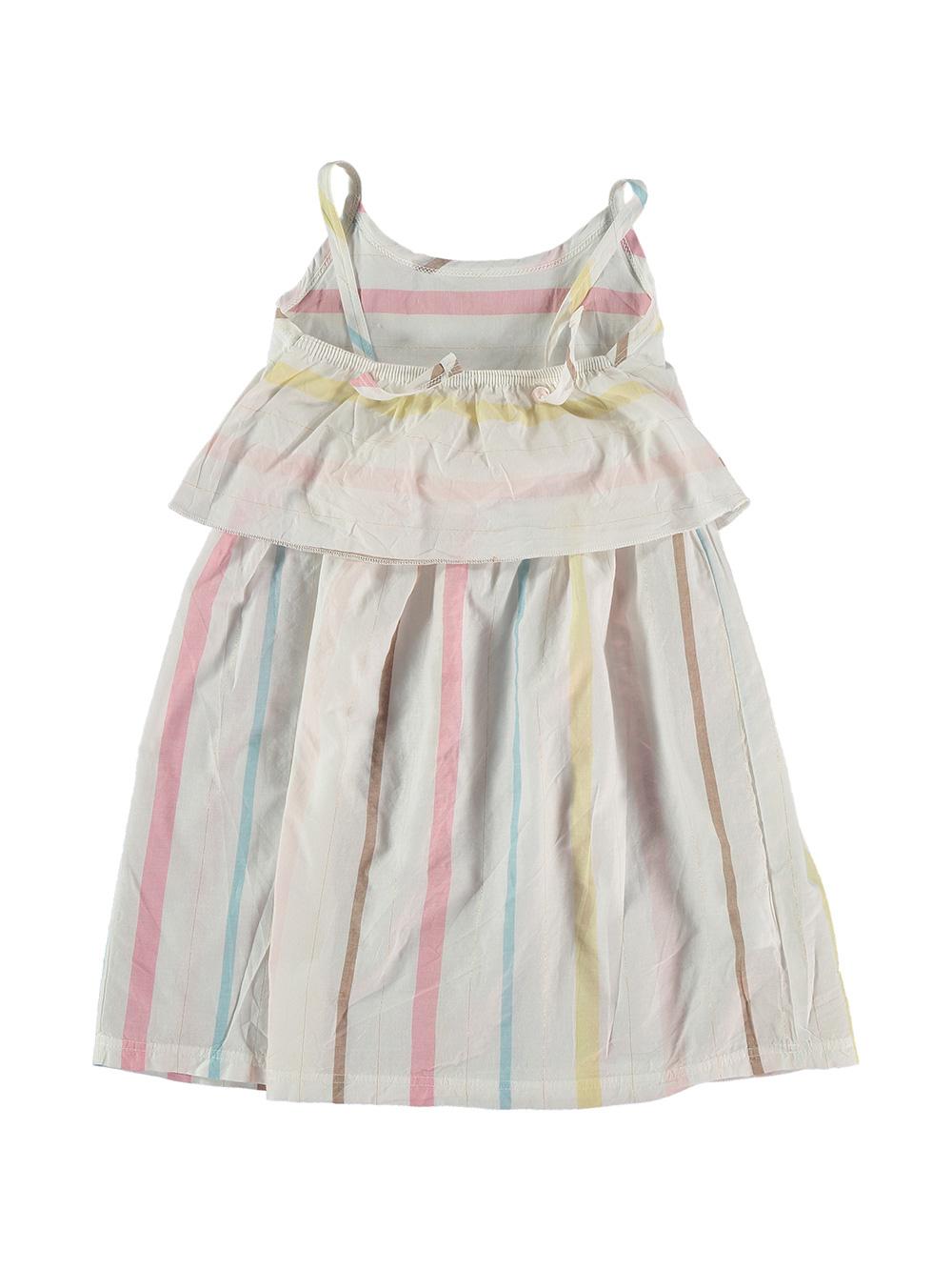 VESTIDO BLANCO TIRANTES RAYAS MULTICOLOR