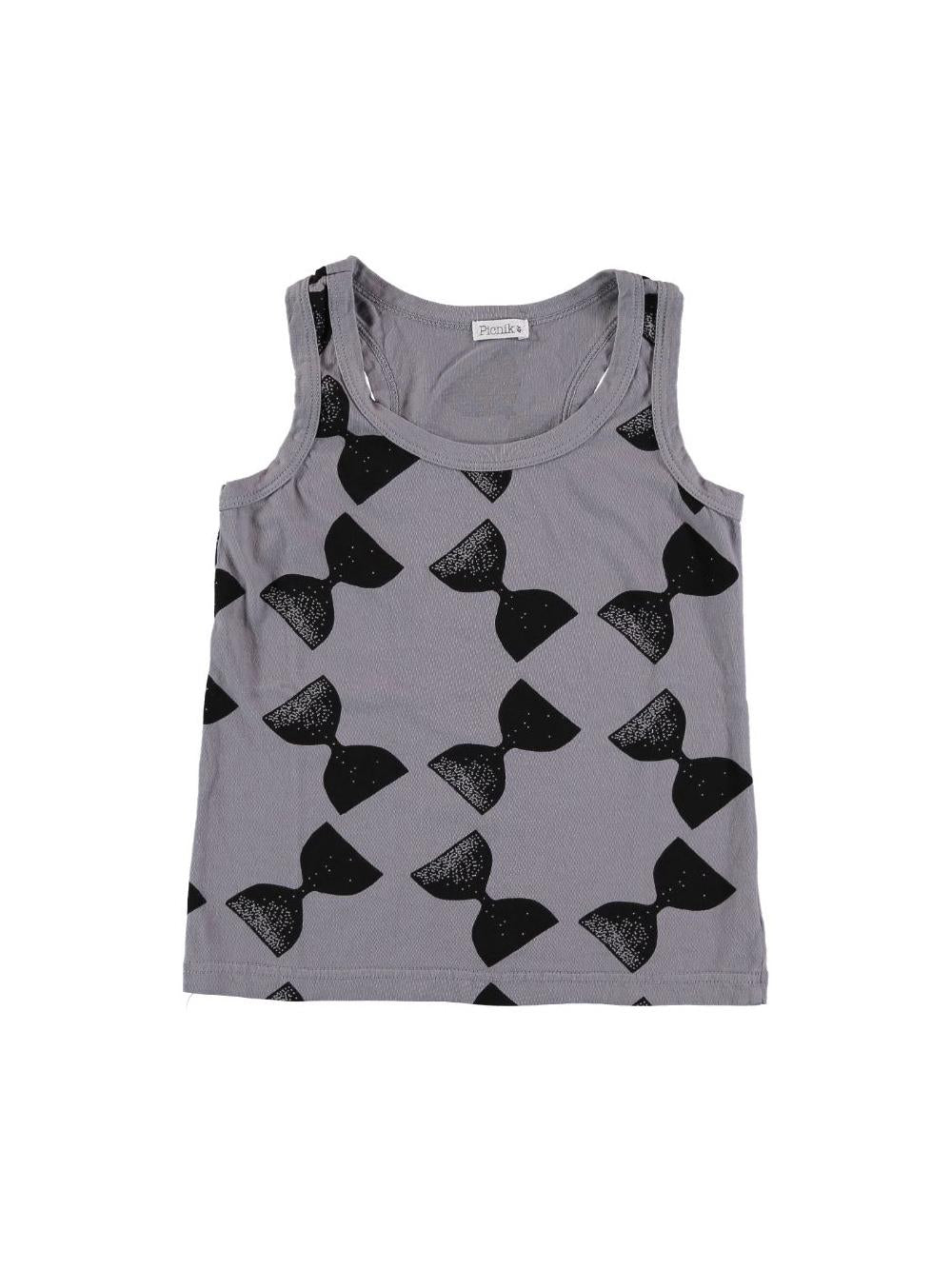 CAMISETA TIRANTES ESTAMPADO RELOJES ARENA GRIS
