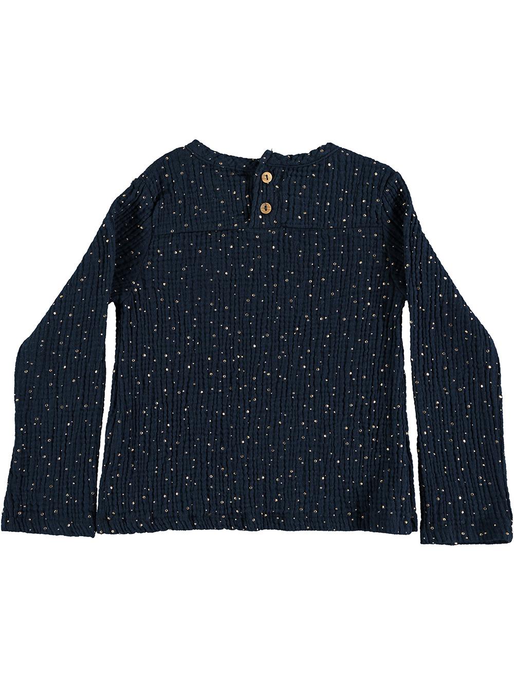 BLUSA MANGA LARGA ESTAMPADO PUNTOS DORADOS
