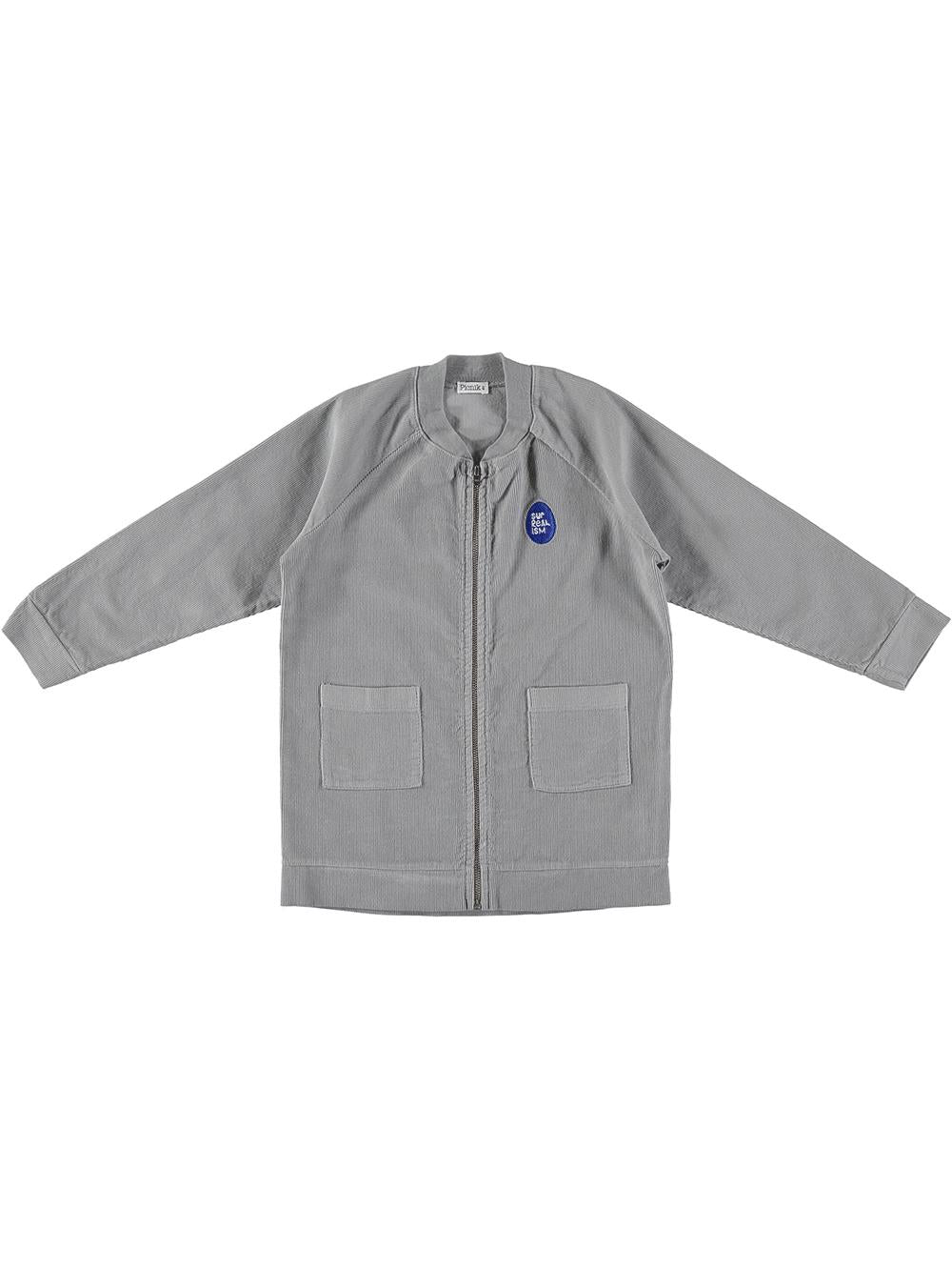 LIGHT GRAY SURREALISM EMBROIDERY CORDUROY JACKET