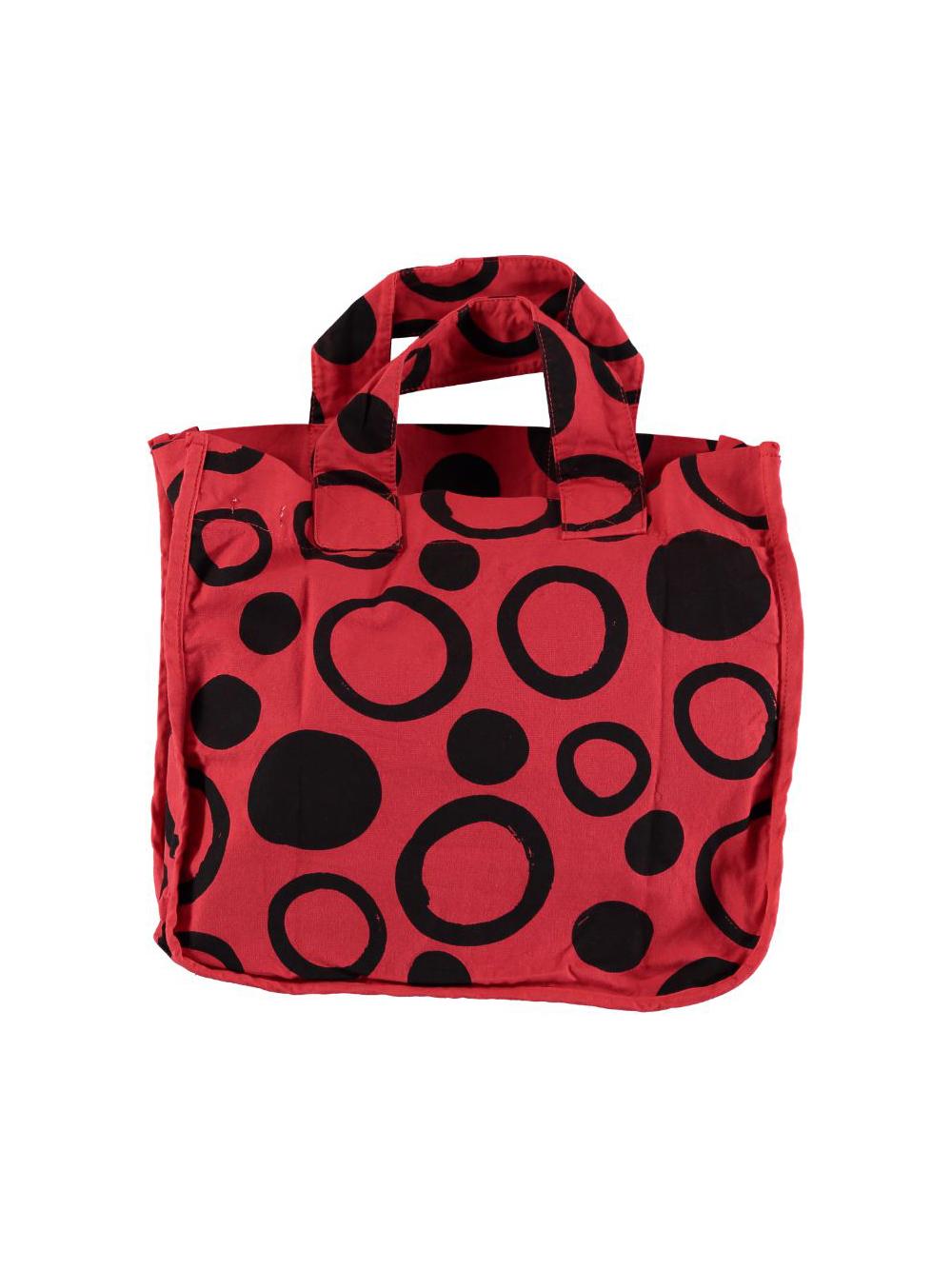 BOLSA ESTAMPADO TOPOS ROJO