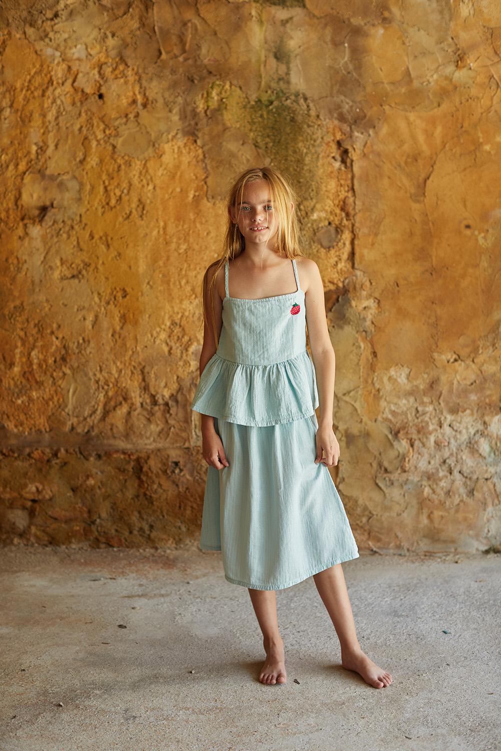 LIGHT BLUE AND LUREX MIDI SKIRT – Picnik Barcelona