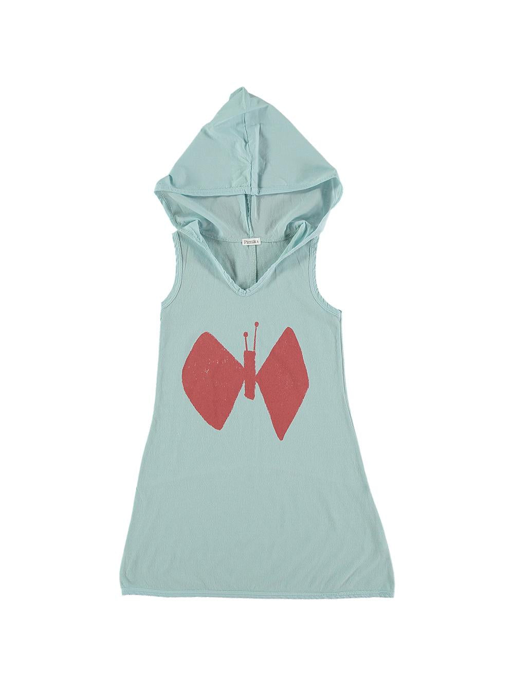 VESTIDO CAPUCHA MARIPOSA AZUL CLARO