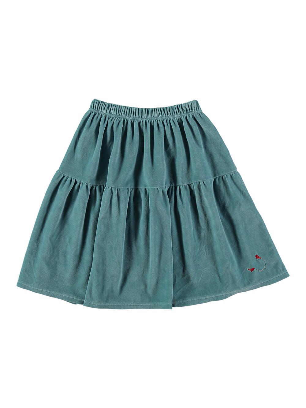 BLUE VELVET SKIRT EMBROIDERY DANCER SHOES