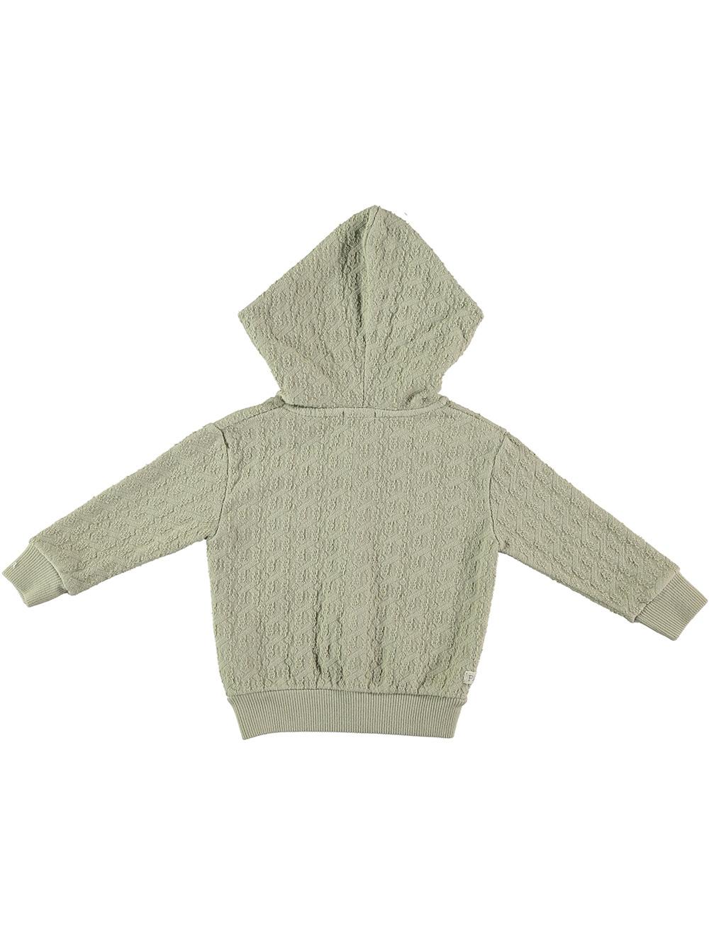 SUDADERA BEBÉ CAPUCHA BORDADO CERRADURA VERDE