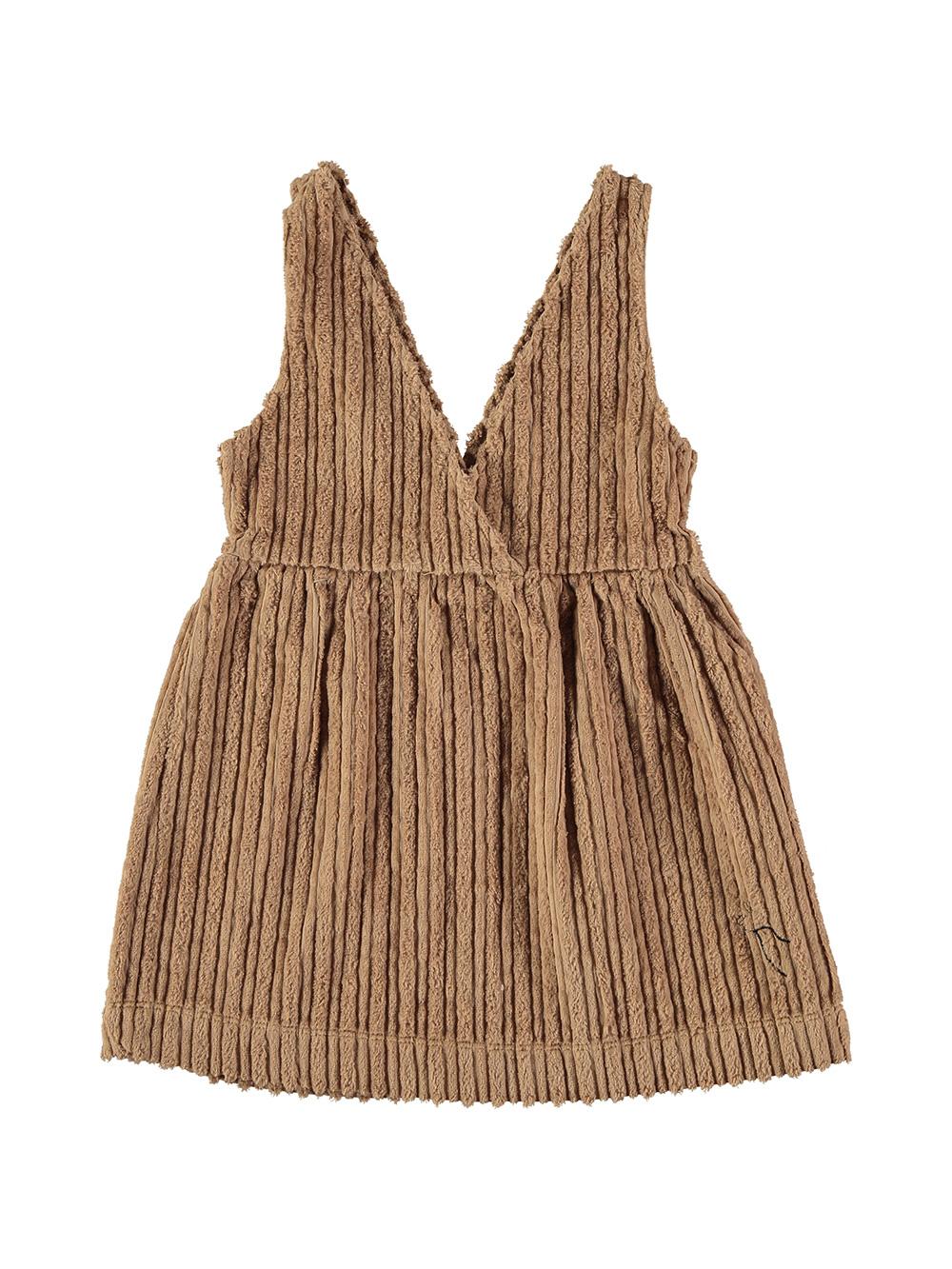 VESTIDO PANA TIRANTES BORDADO PÁJARO ALLO CAMEL