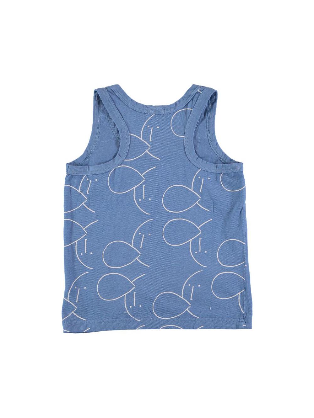 BLUE FACES AND BALLOONS PRINTED TANK T-SHIRT