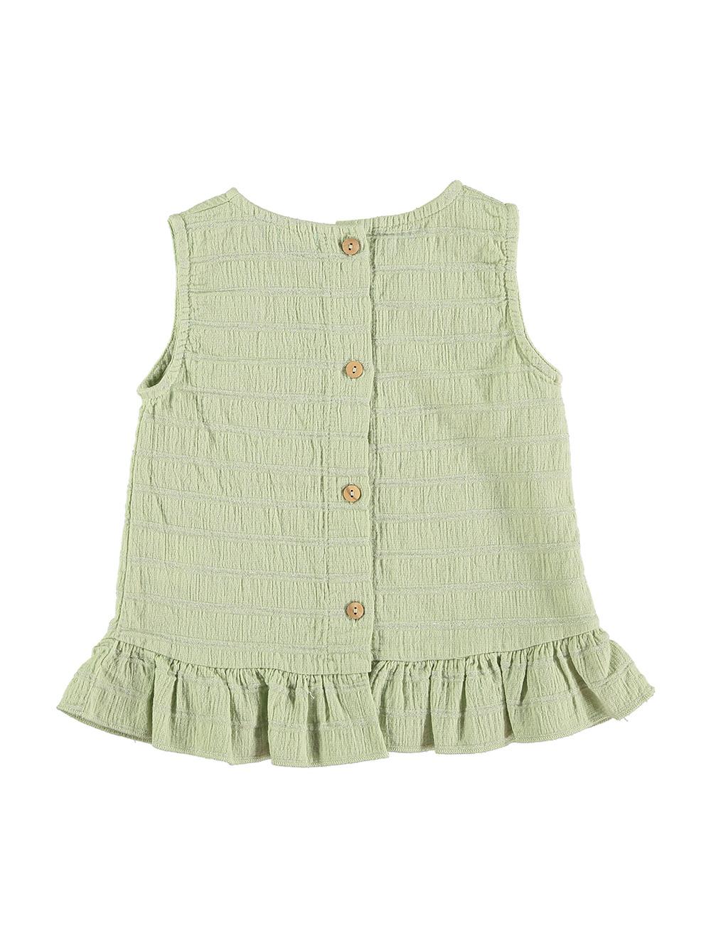 CAMISA TIRANTES Y VOLANTE EN CINTURA VERDE Y LÚREX