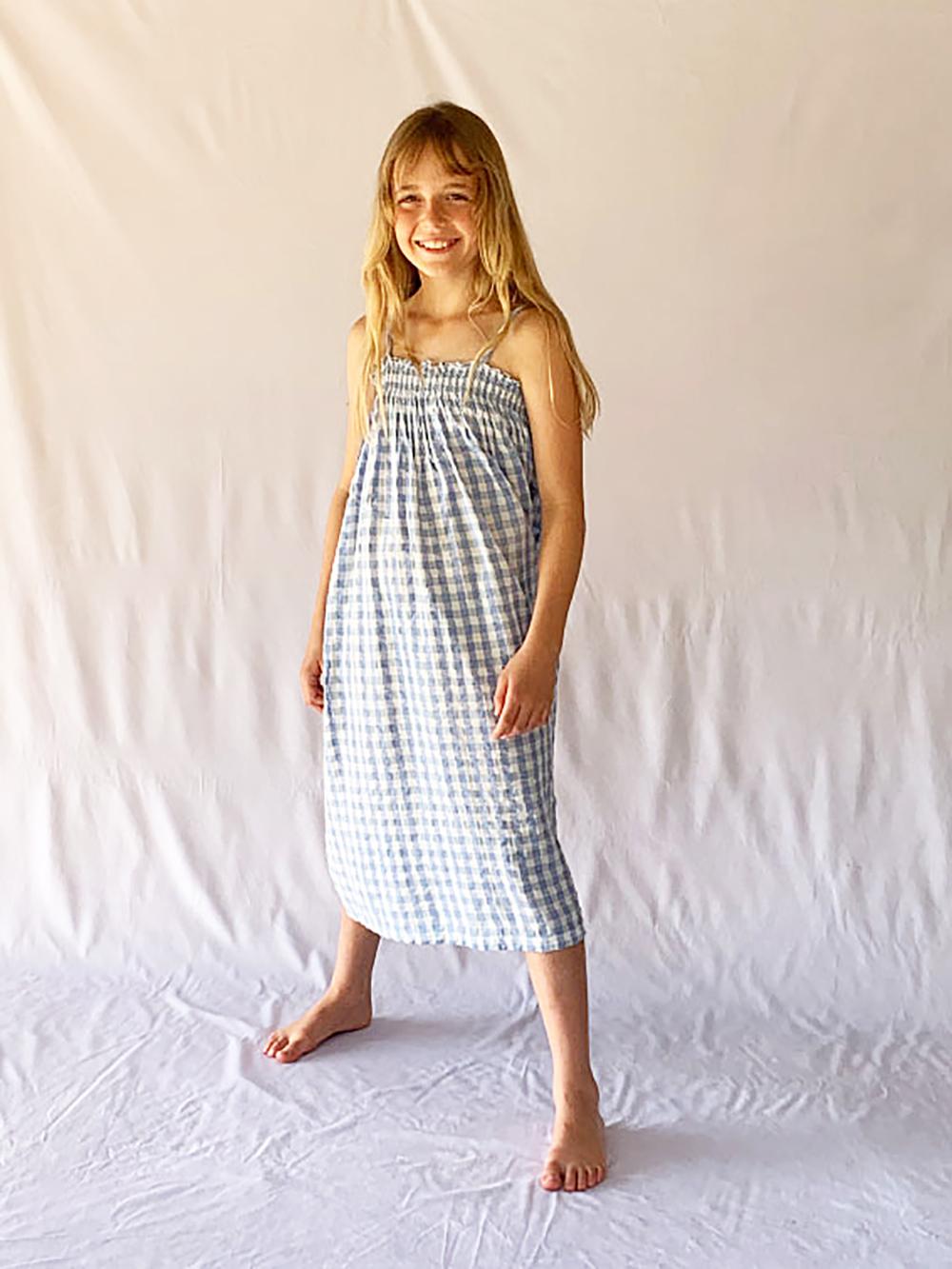 VESTIDO TIRANTES VICHY AZUL BLANCO Y AZUL