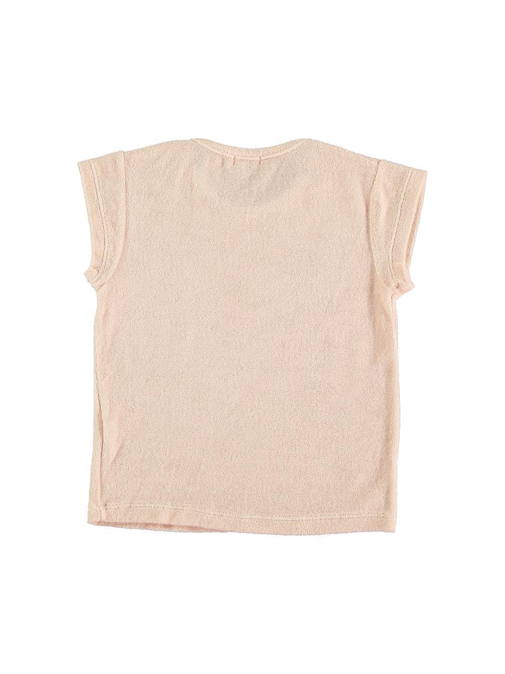 CAMISETA EN RIZO BORDADO NOTA ROSA