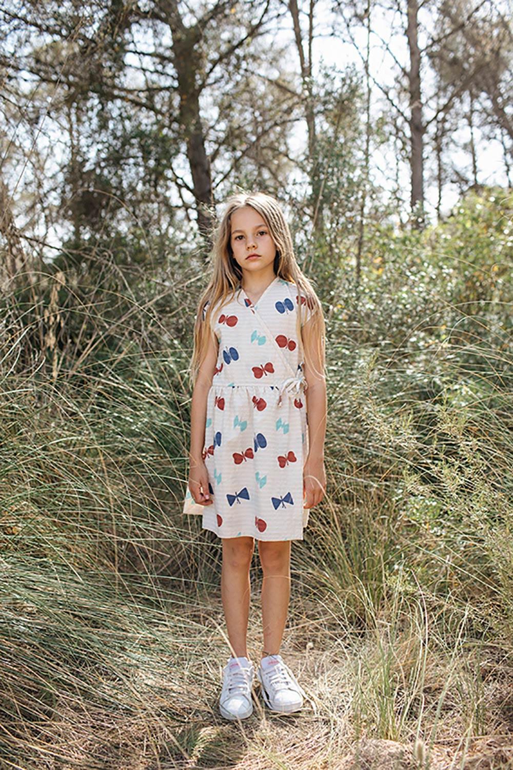 VESTIDO CINTURÓN ESTAMPADO MARIPOSAS BLANCO ROTO