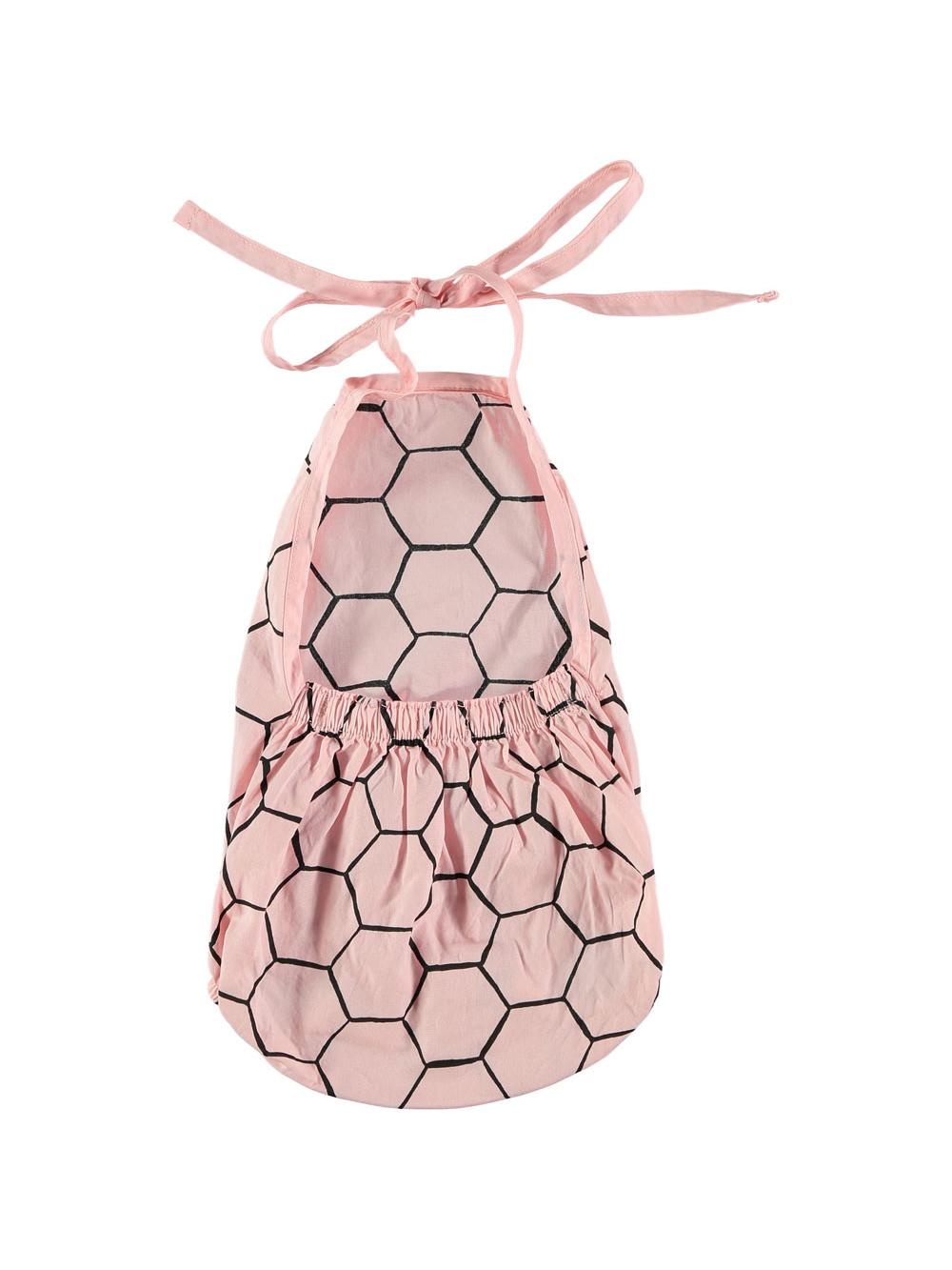 SALMON HIVE PRINT STRAPPED BODYSUIT