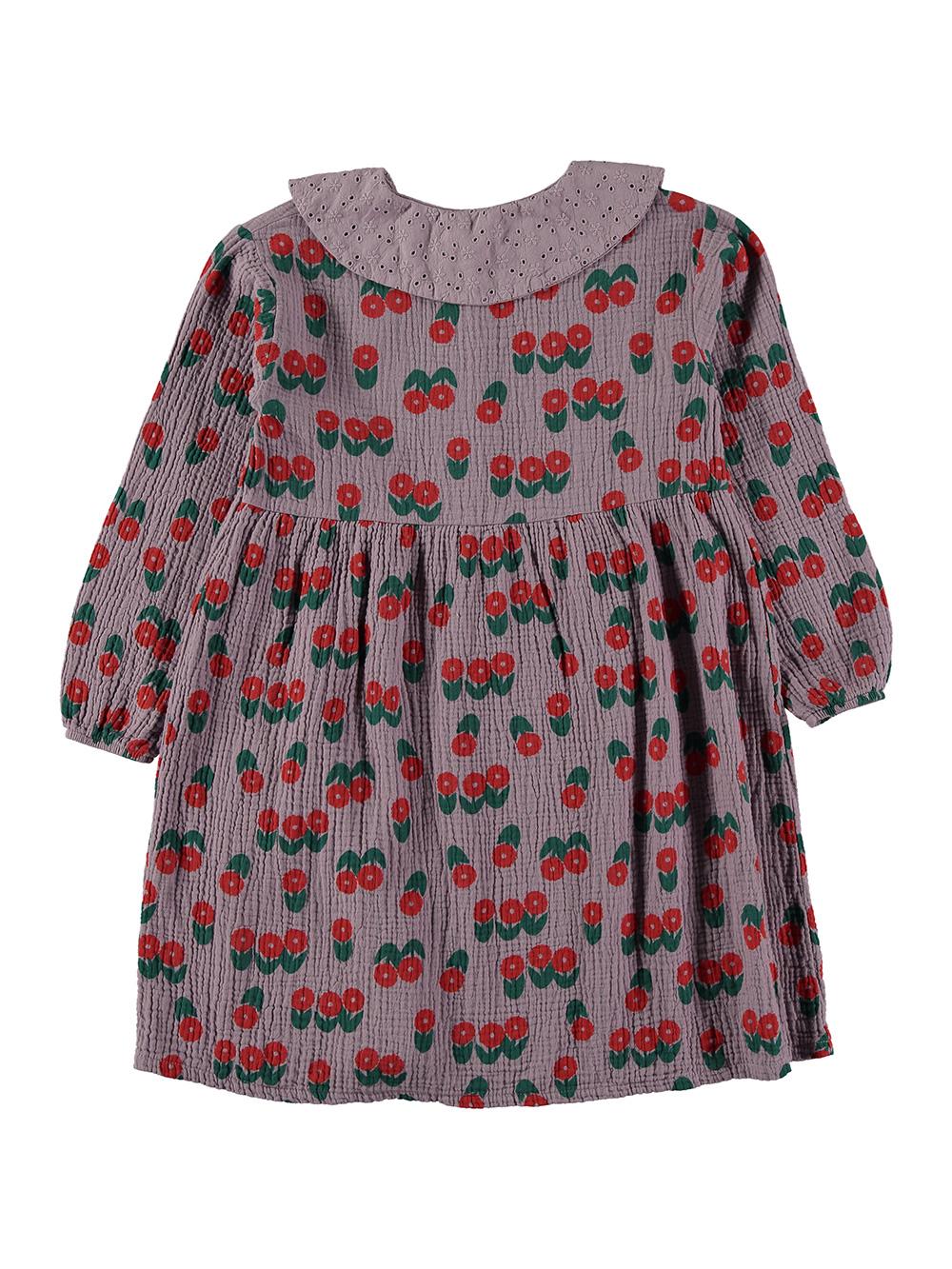 LILAC NECK DRESS WITH FLOWER PRINT