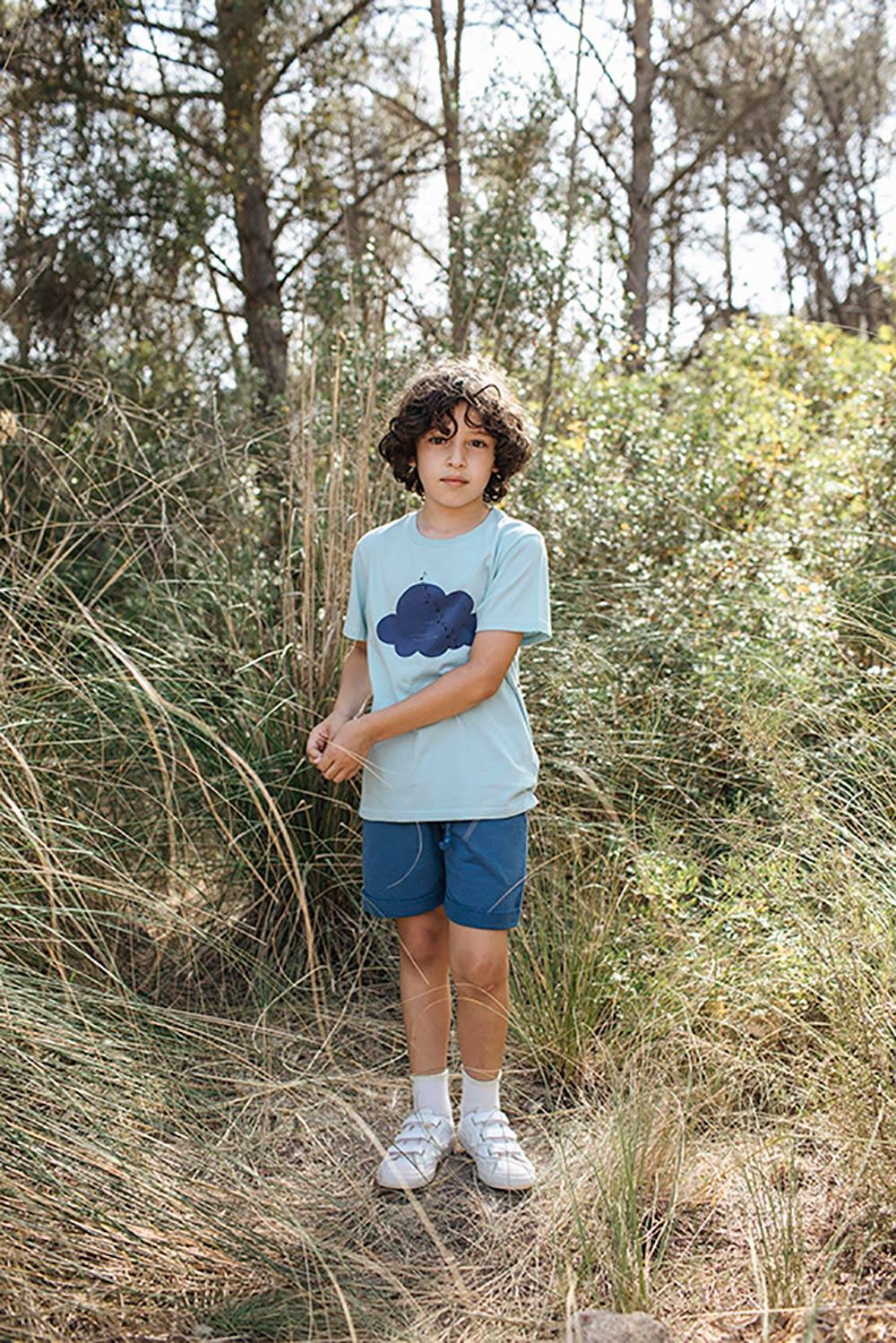 BLUE CLOUD AND NOTES SHORT SLEEVE T-SHIRT