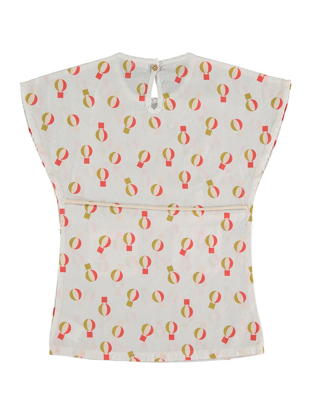 VESTIDO TÚNICA BLANCO ESTAMPADO GLOBOS COLORES