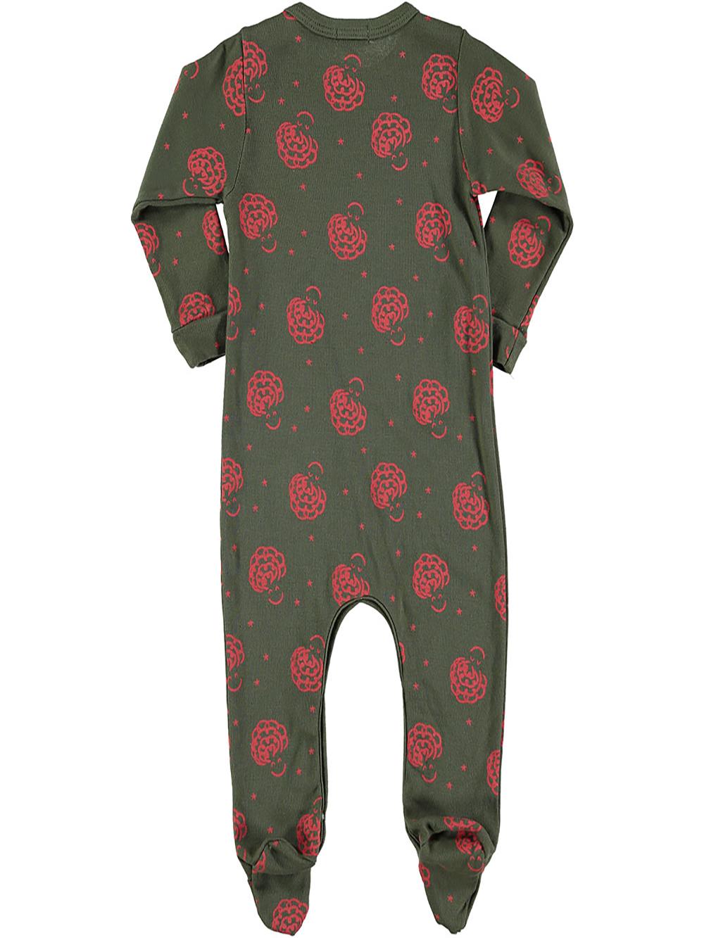 PIJAMA MANGA LARGA ESTAMPADO RIZOS VERDE KAKI