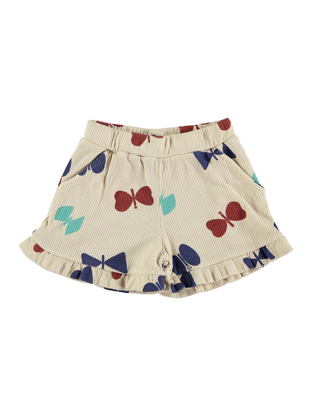 OFF WHITE BUTTERFLY PRINTED RUFFLED PANTS