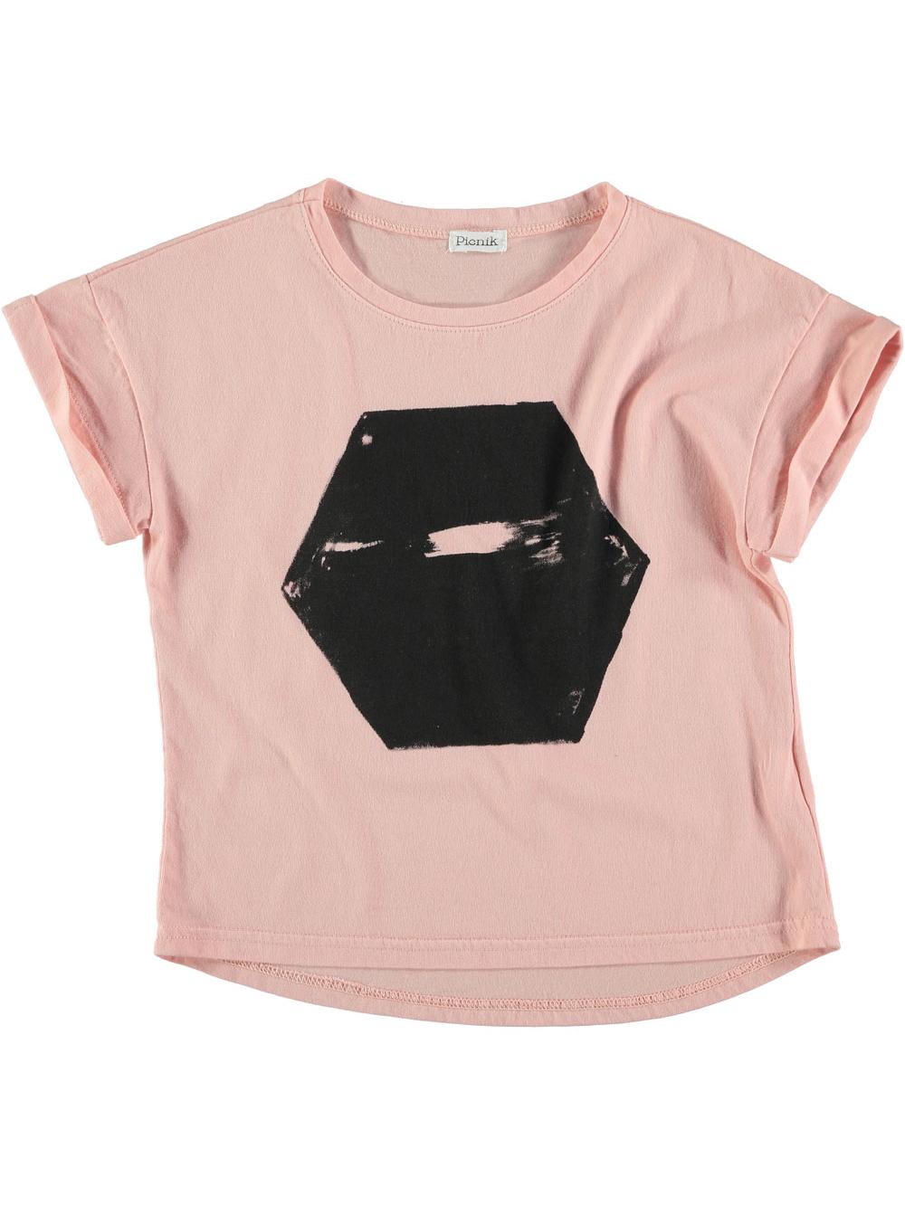CAMISETA MANGA CORTA DOBLADA HEXÁGONO SALMÓN