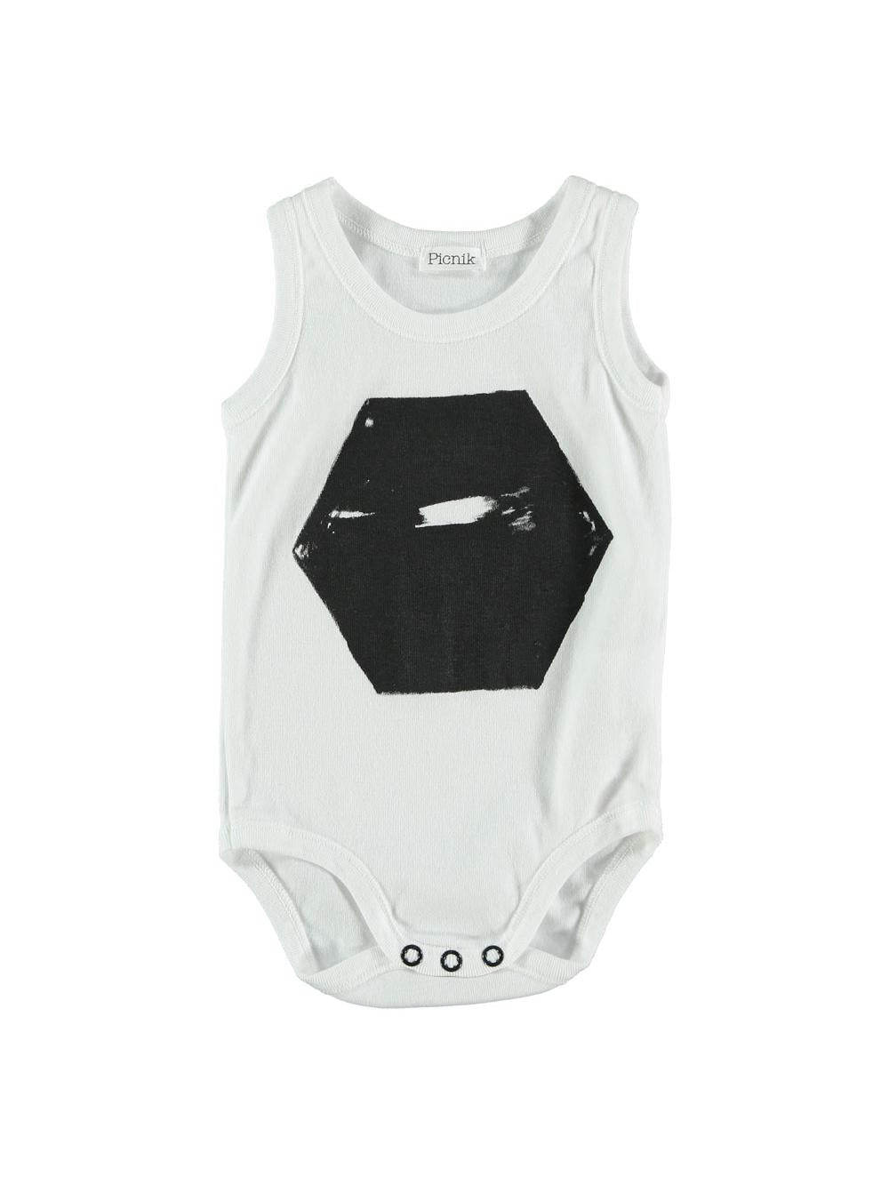 WHITE HEXAGON STRAPS BODYSUIT