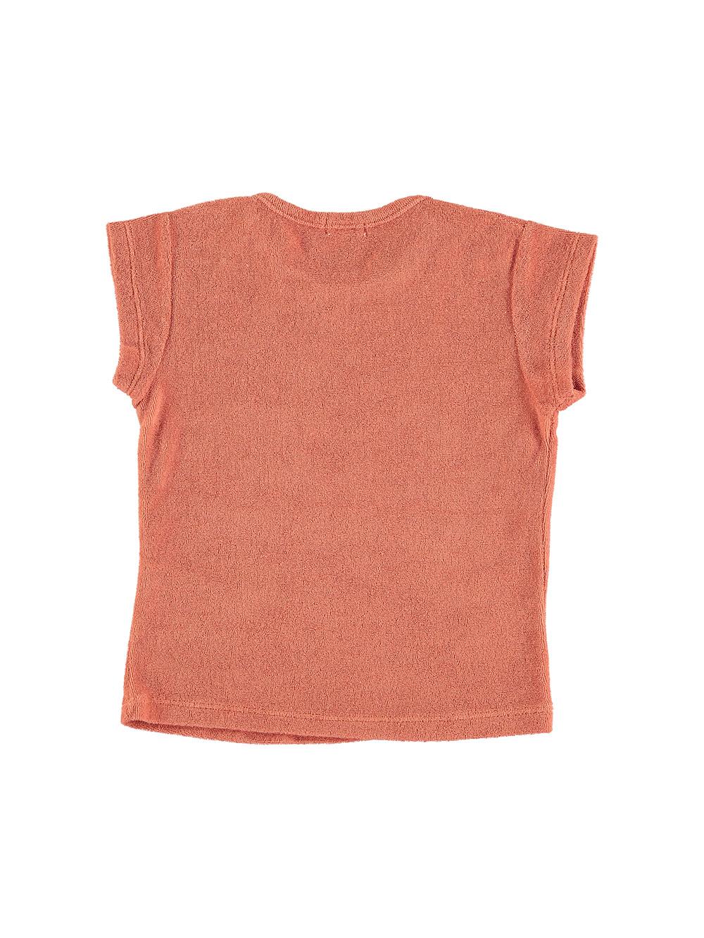 CAMISETA EN RIZO BORDADO CEREZAS SALMÓN