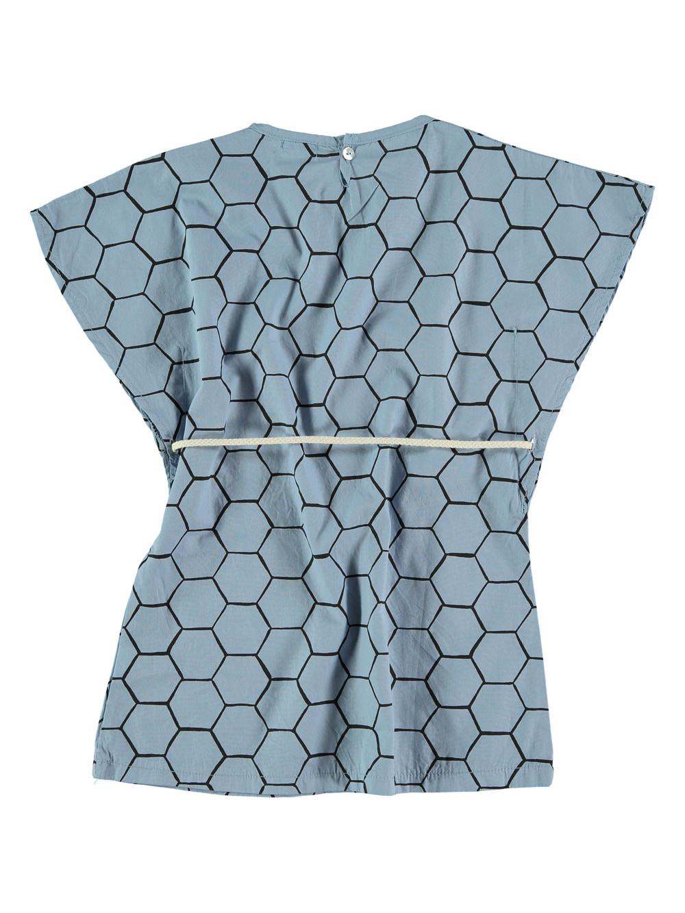 VESTIDO TÚNICA ESTAMPADO COLMENA AZUL