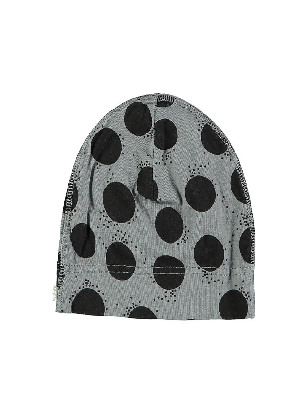 GORRO GRIS ESTAMPADO TOPOS NEGROS