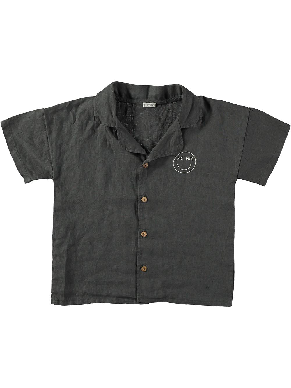 CAMISA MANGA CORTA GRIS LINO SMILE