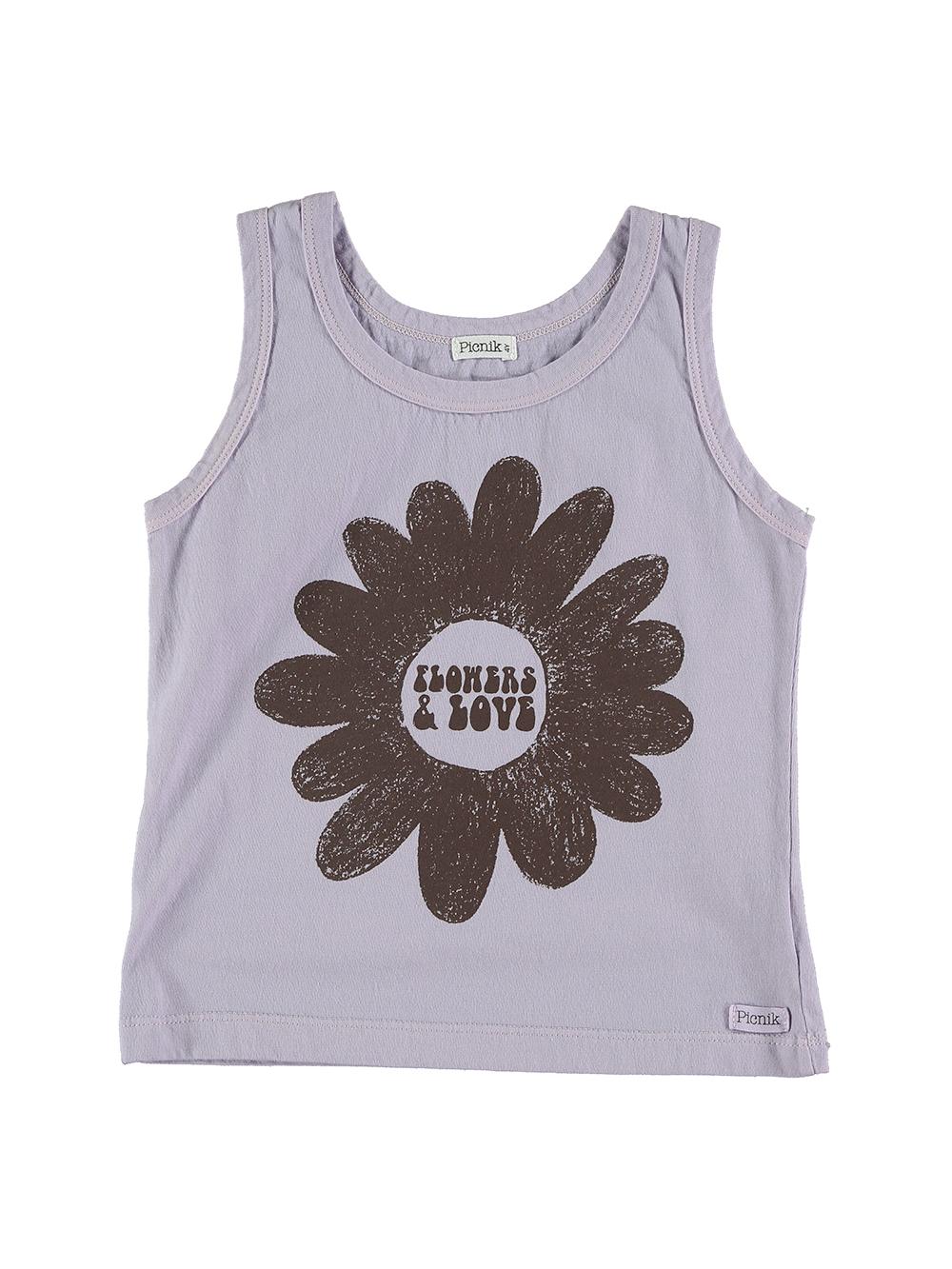 CAMISETA TIRANTES FLOR LILA