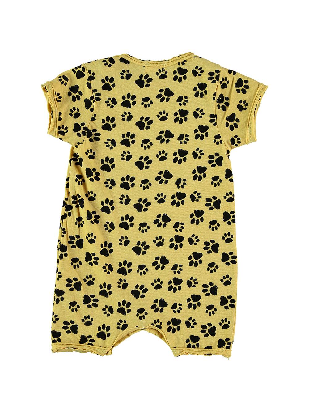 MONO MANGA CORTA ESTAMPADO HUELLAS AMARILLO