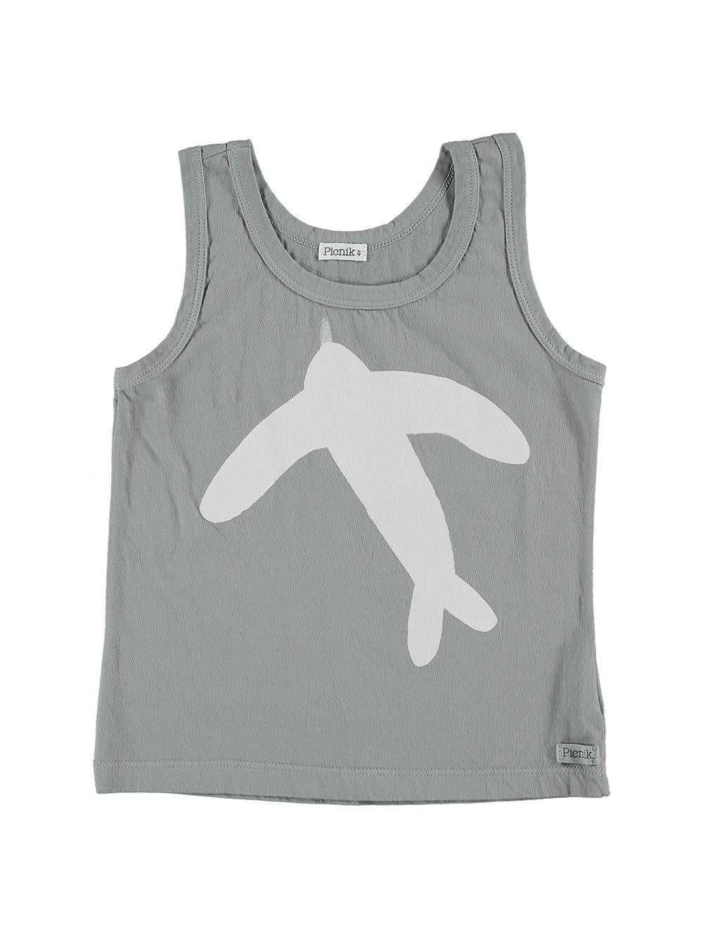 CAMISETA TIRANTES PÁJARO GRIS