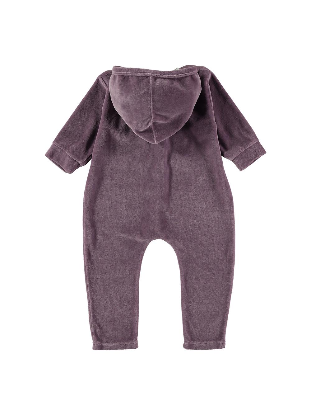 MONO TERCIOPELO CAPUCHA PÁJARO SOL LILA