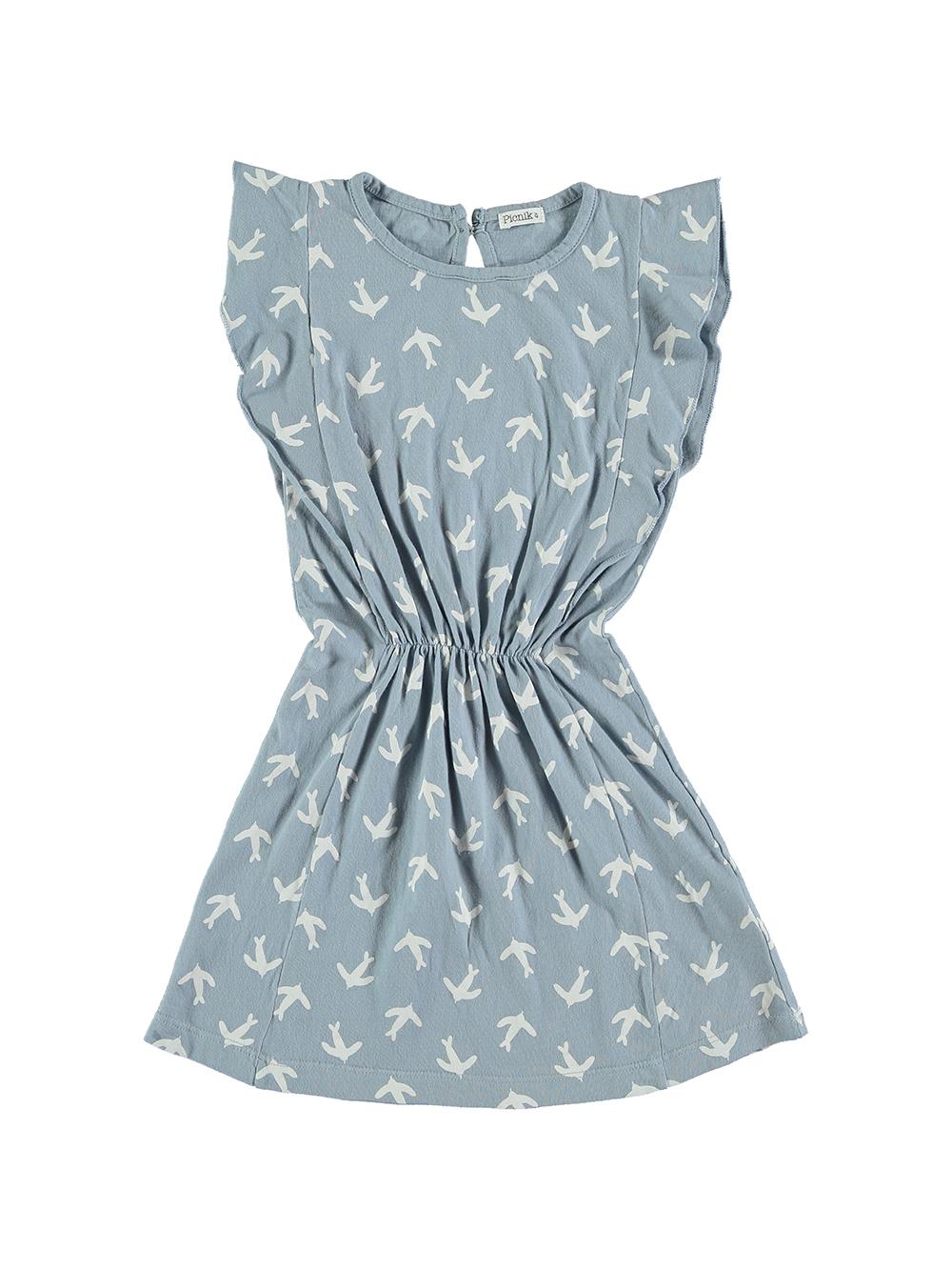 VESTIDO ESTAMPADO PÁJAROS AZUL