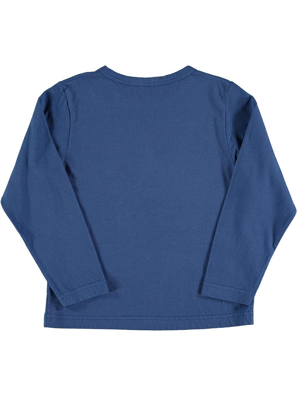 BLUE LONG SLEEVE T-SHIRT WITH SNOWBALL PRINT