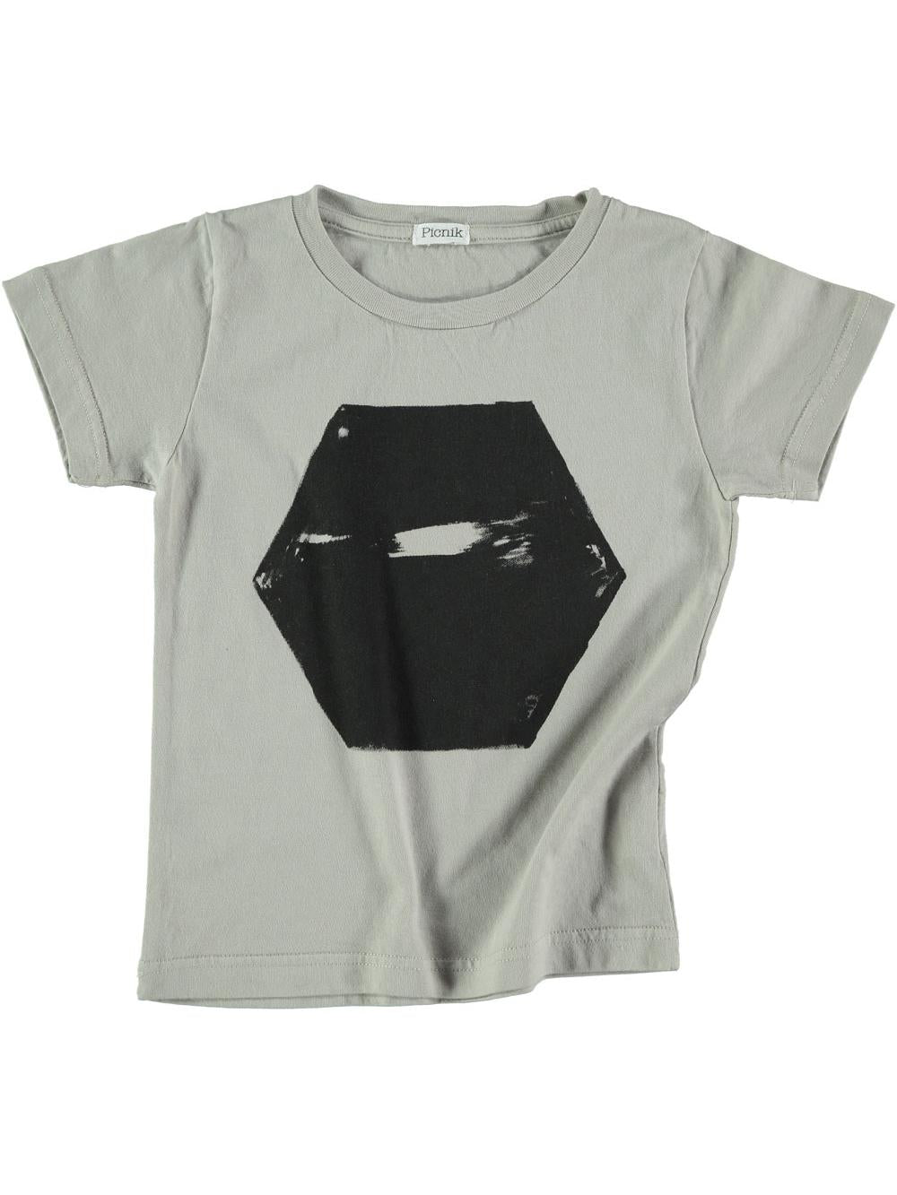 CAMISETA MANGA CORTA HEXÁGONO GRIS