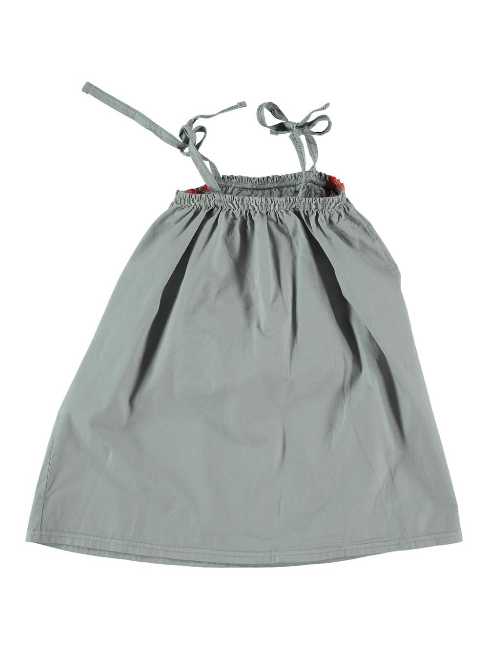 VESTIDO TIRANTES LAZO ROMBO GRIS