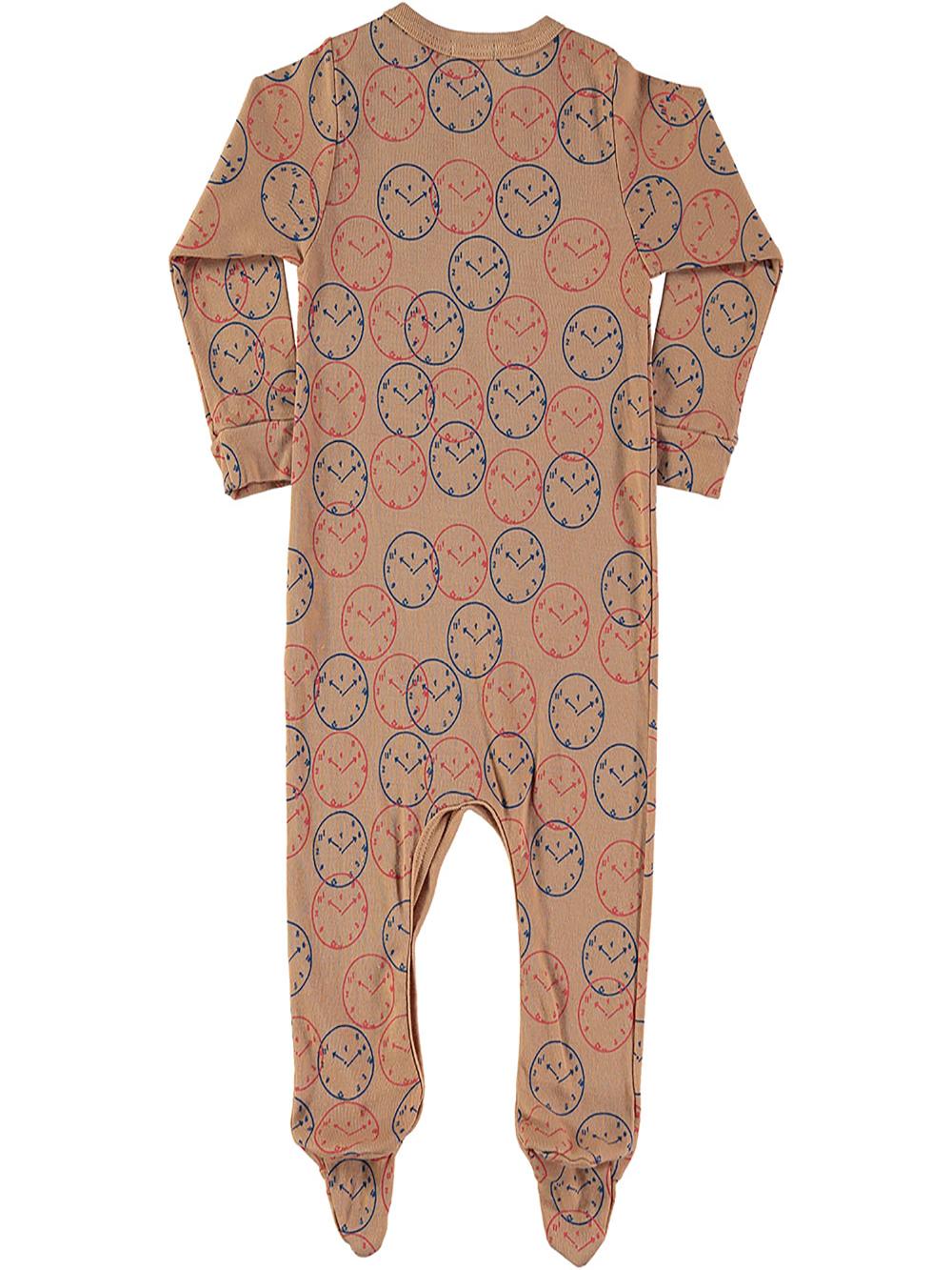 PIJAMA MANGA LARGA ESTAMPADO RELOJES CARAMELO