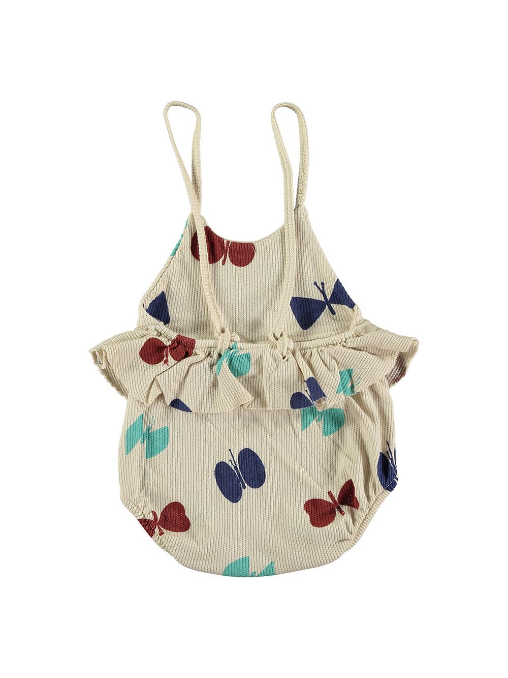 OFF WHITE BUTTERFLY PRINT STRAPS BODYSUIT