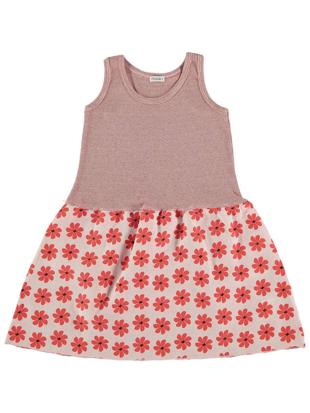 VESTIDO TIRANTES COMBINADO FLORES Y RAYAS