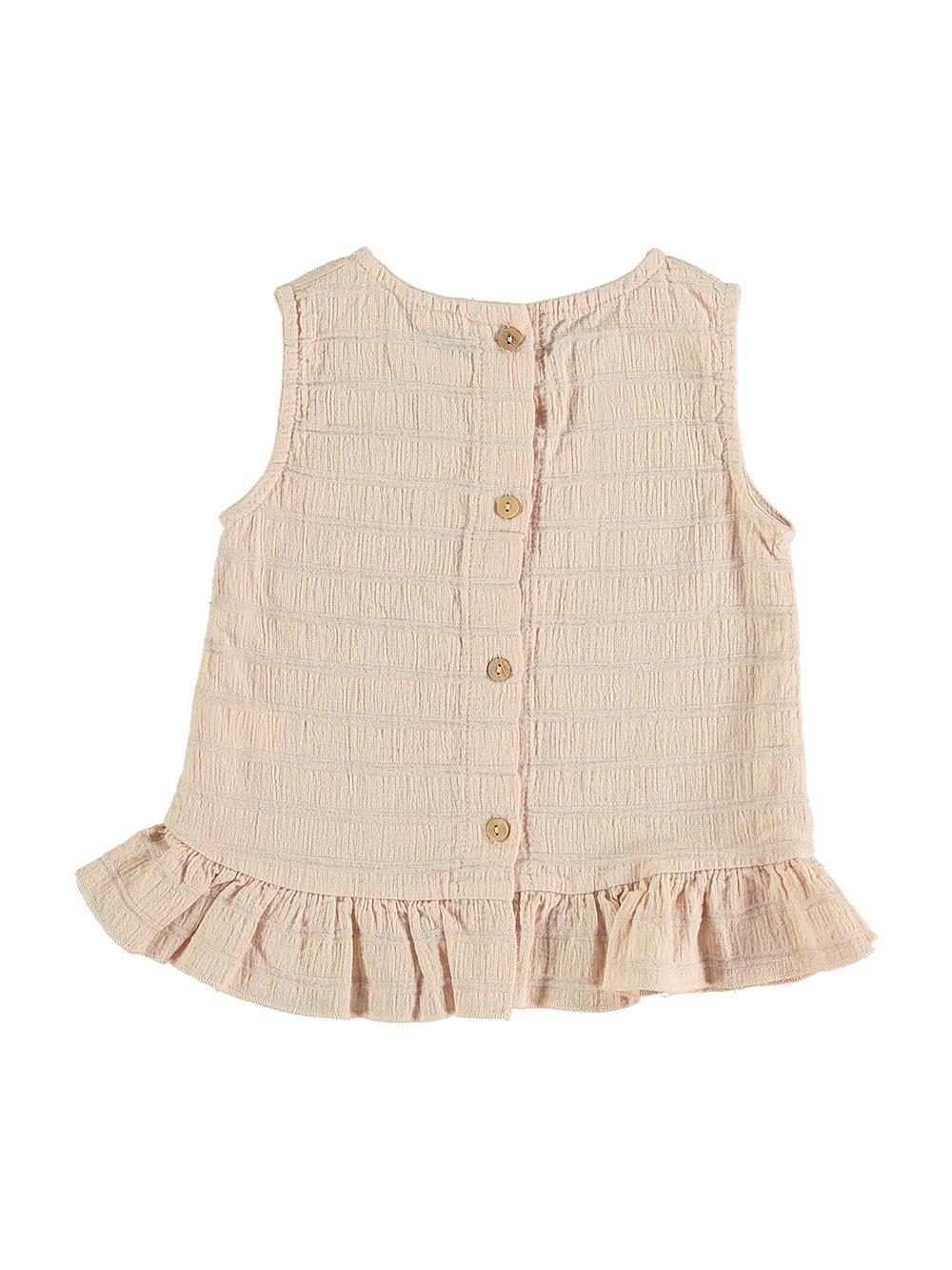 CAMISA TIRANTES Y VOLANTE EN CINTURA ROSA Y LÚREX