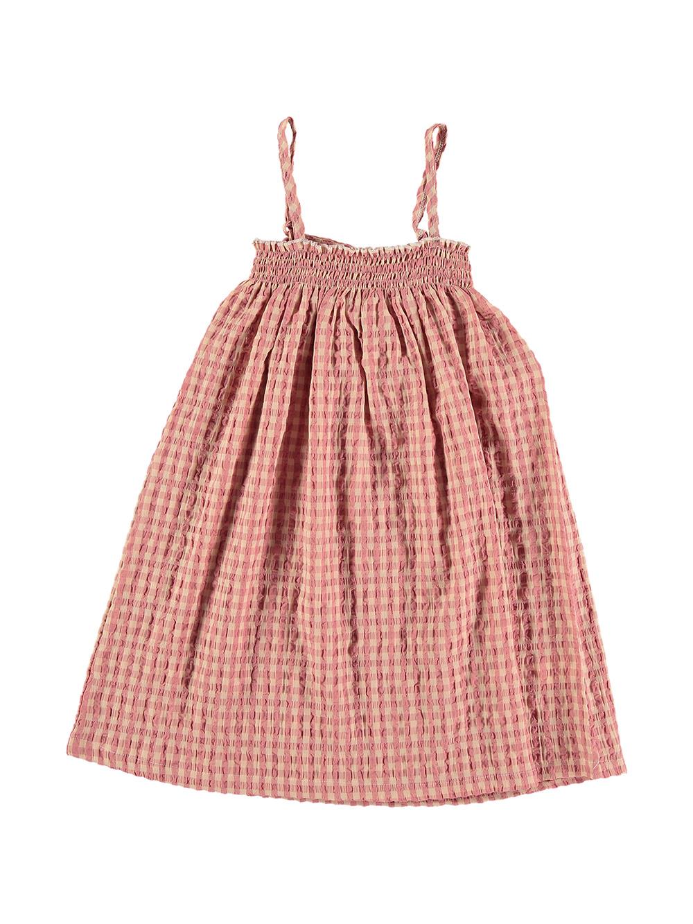VESTIDO LARGO TIRANTES VICHY ROSA