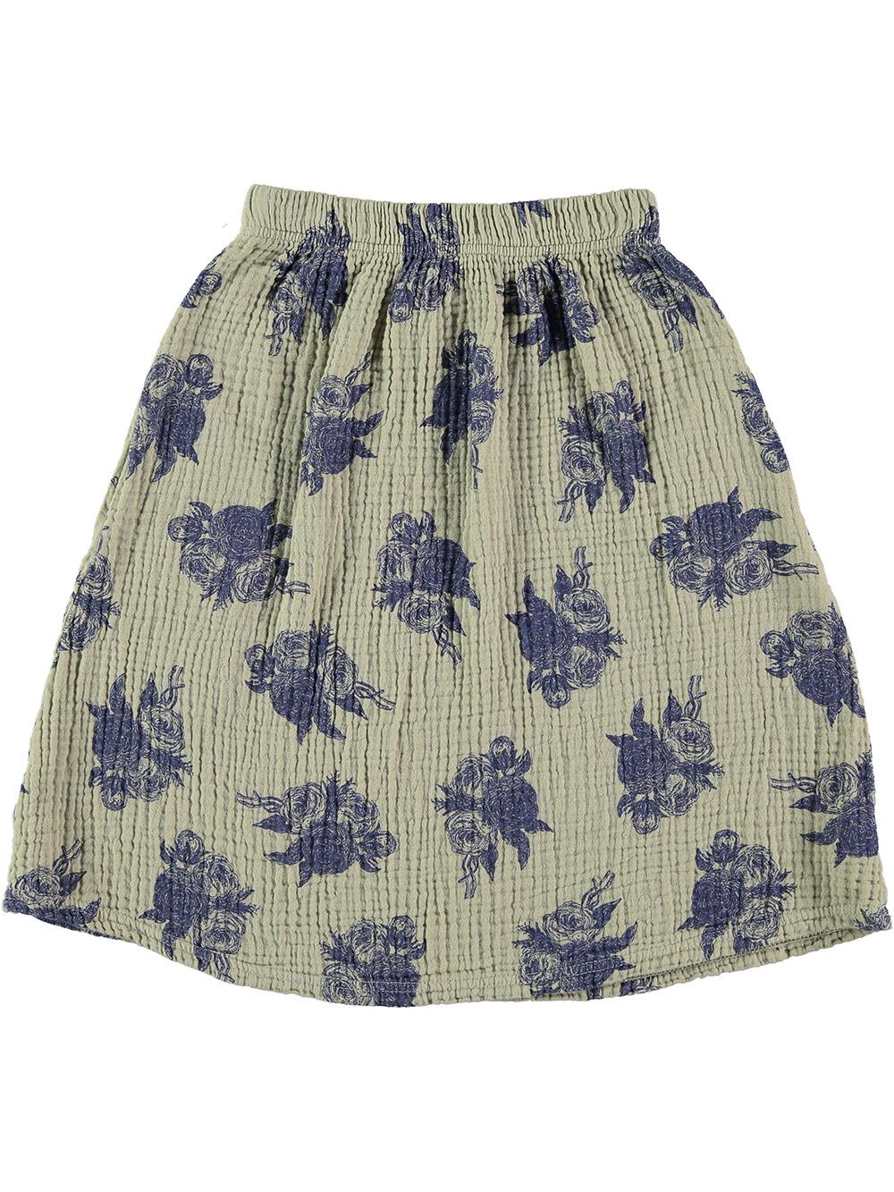 falda niña-verde-flores